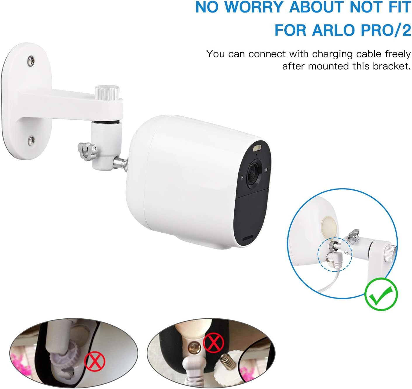 2Pack Security Wall Mount for Arlo Pro/Pro2/Pro3/Pro4/Ultra/Ultra2/Essential Spo