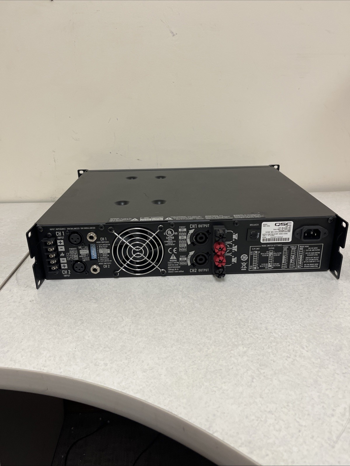 QSC RMX 1450a 2-Channel Rack Mountable Power Amplifier.