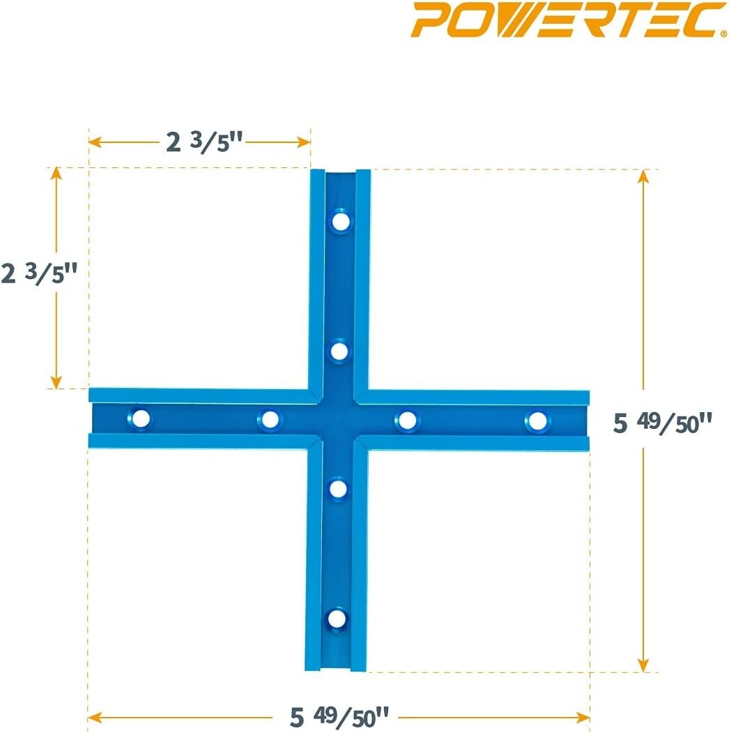 POWERTEC 71704 T-Track Intersection Kit with Mounting Screws, 2 Sets