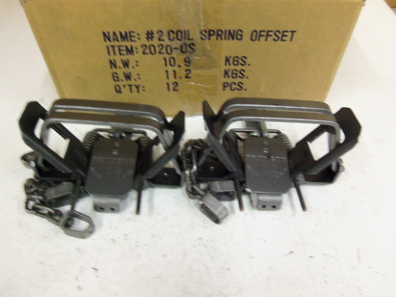 2  Bridger #2 Offset Jaw Coil Spring Traps 2 Coil Coyote Bobcat Trapping 6"