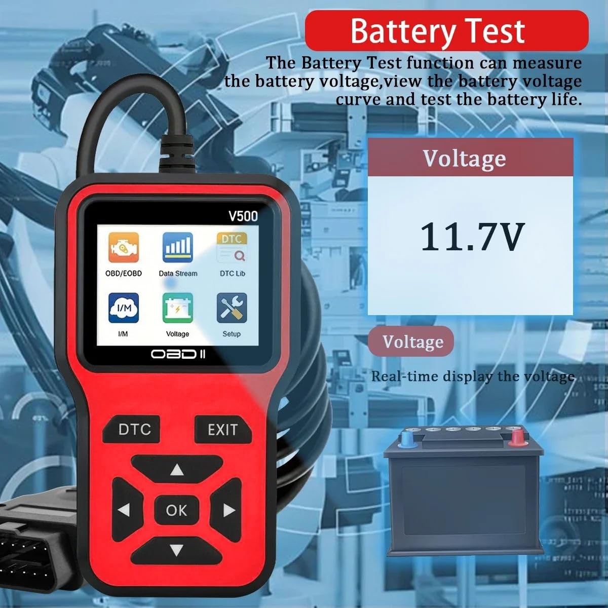 V500 OBD2 Scanner Diagnostic Tool Code Reader Live Data Check Engine Light