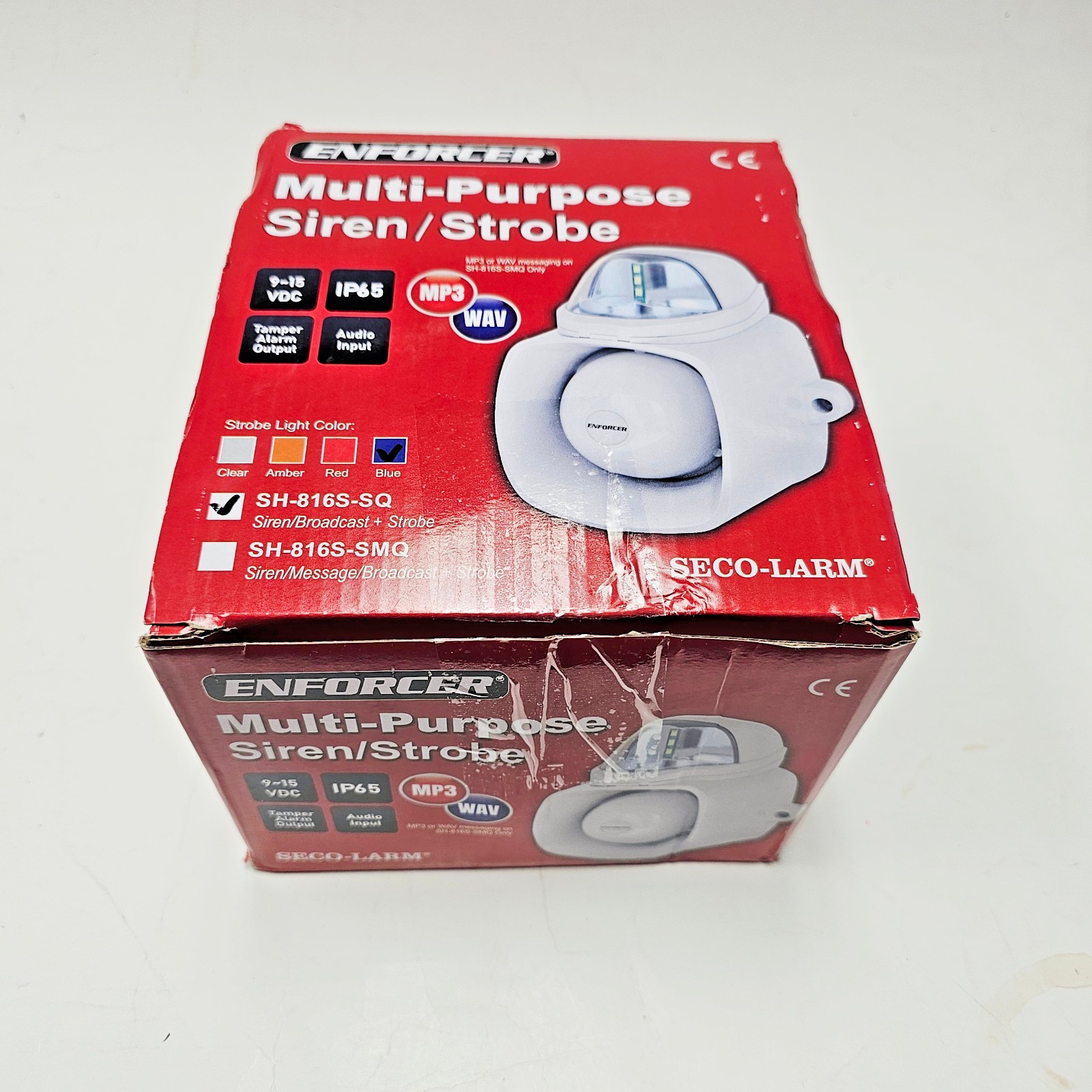 Enforcer SH-816S-SQ Multi-Purpose Siren/Strobe Blue NEW (Open Box)