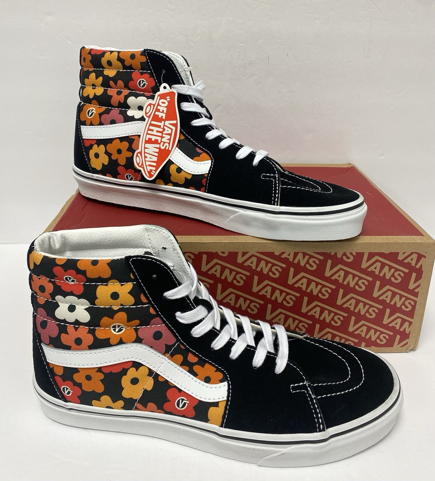 VANS M 11.5 Sk8 Hi Hippie Black Orange Yellow White Skate Shoes New In Box!