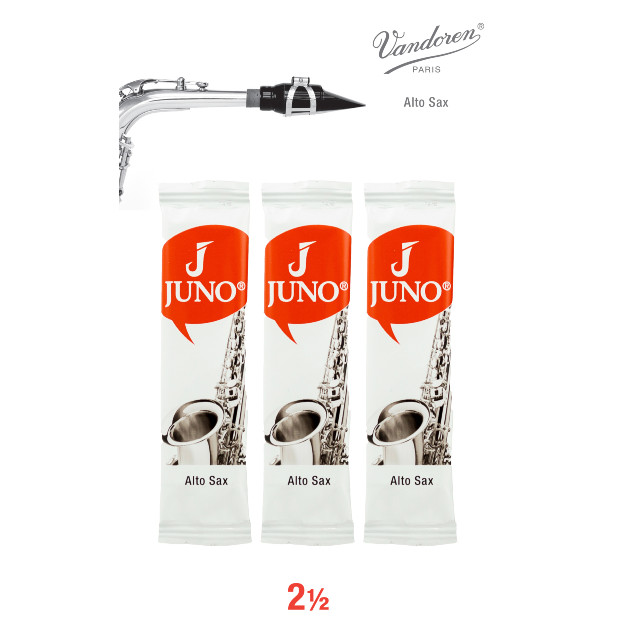 Vandoren JUNO JSR6125/3 Alto Saxophone Reeds #2.5. (3 Reed Card)