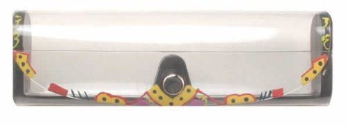 Hand Painted Hard Eyeglass Case w/ Snap Flap Closure, Clear C350P-G