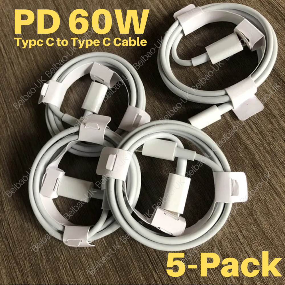 1X 5X 60W Type C Fast Charging PD USB C To C Cable For iPad Pro/Air/MacBook Lot