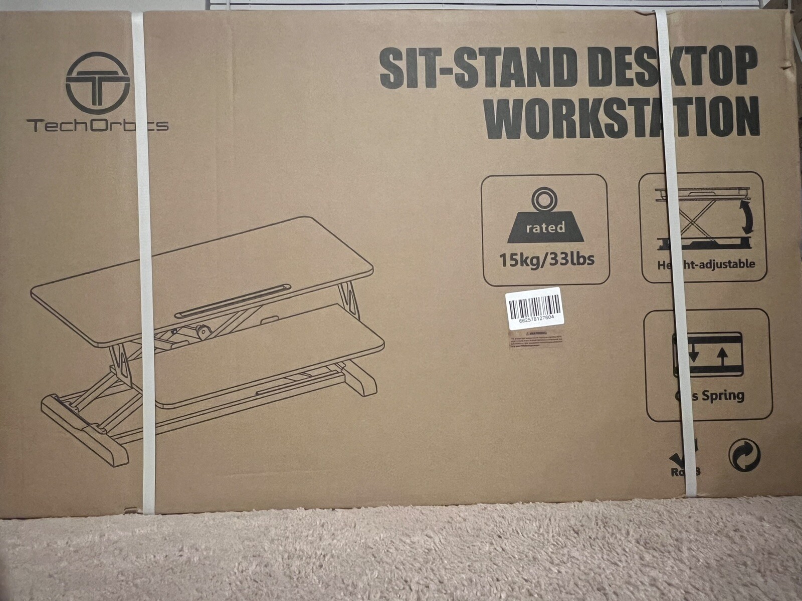TechOrbits Adjustable Height Sit Stand Desktop - With Easy Lift Technology