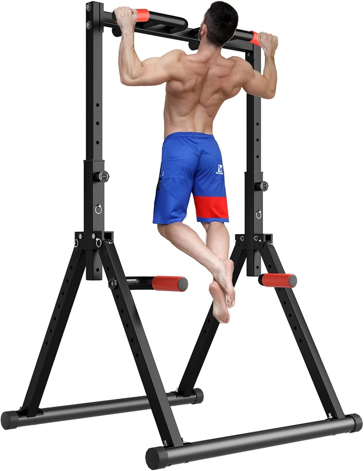 DOBESTS Power Tower Pull Up Bar Free Standing, Adjustable Foldable Pull Up Stati