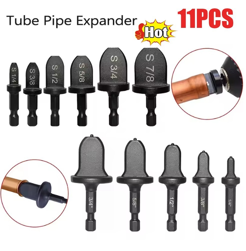 11x Swaging Tool Drill Bit Set Air Conditioner Copper Pipe Flaring Tube Expander