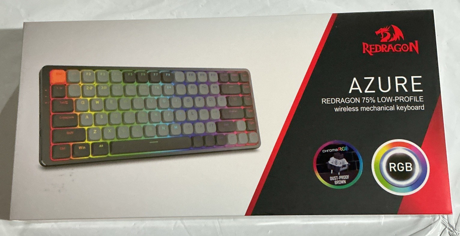 Redragon Azure 75% Low Profile Wireless Mechanical Keyboard Brown Switches K652