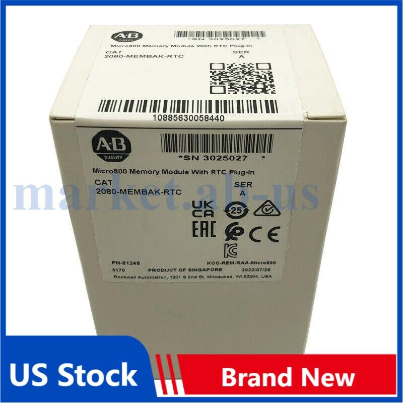 NEW Original Allen Bradley 2080-MEMBAK-RTC Memory Module With RTC Plug-In