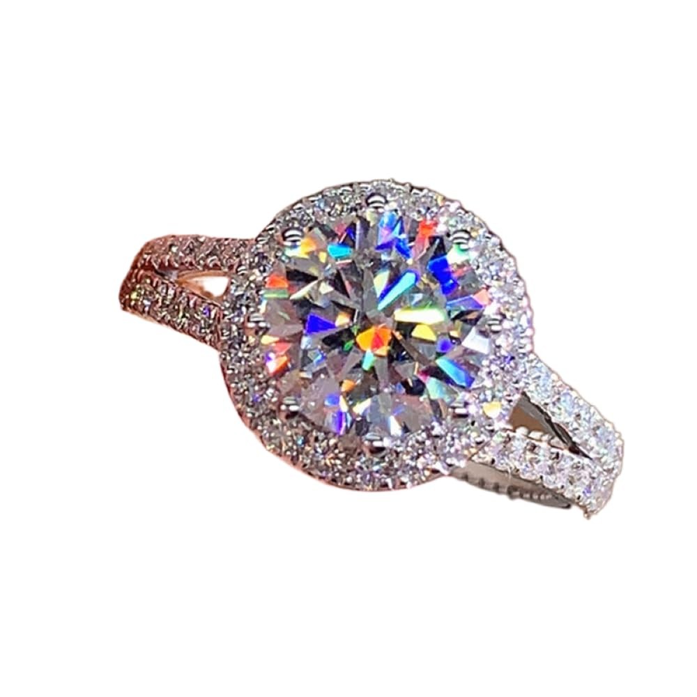 925 sterling silver Timeless engagement ring Cubic Zirconia Rings Diamond Rin...