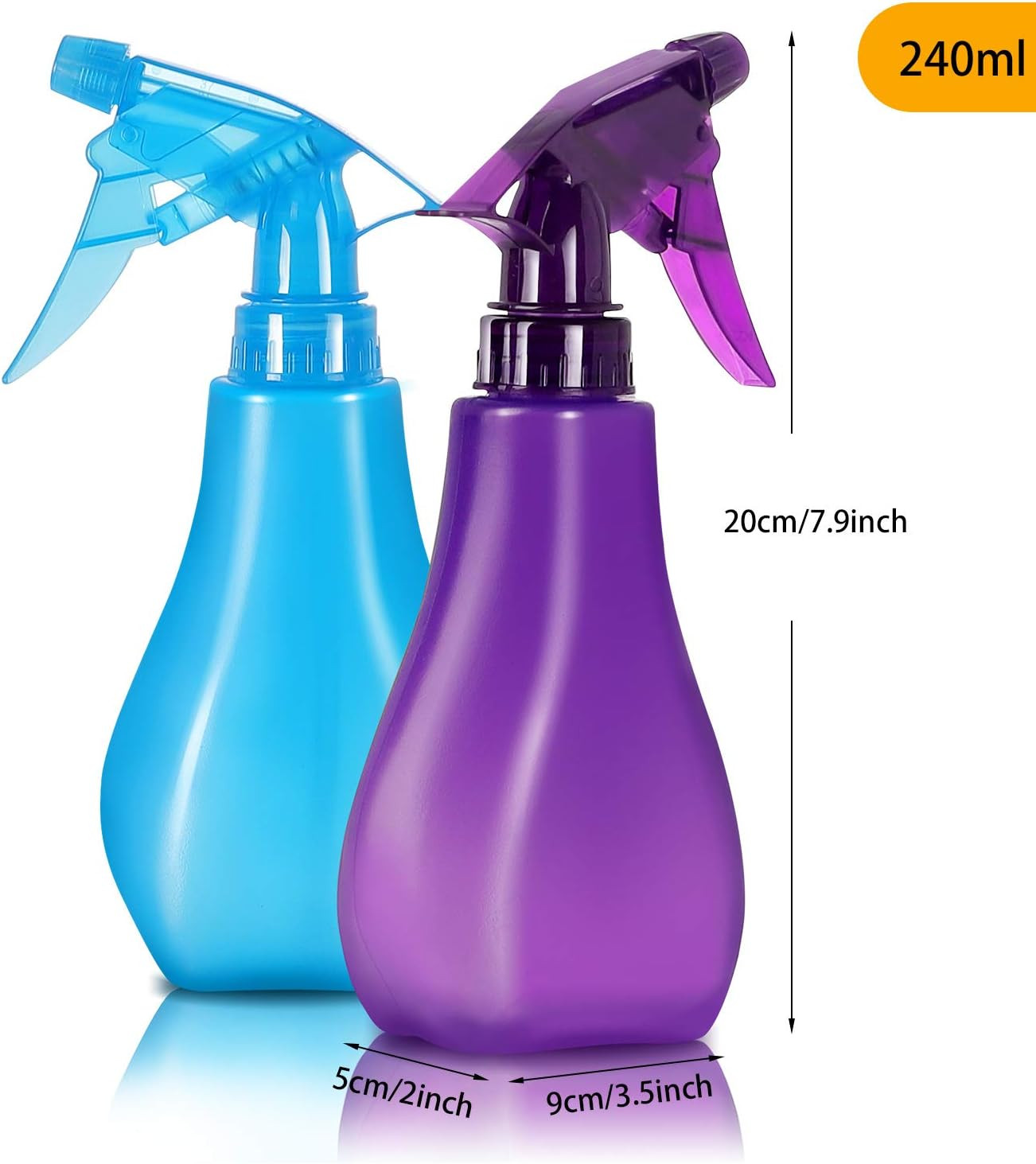 8 Oz Empty Plastic Spray Bottles with Adjustable Nozzle - Durable Trigger Spraye