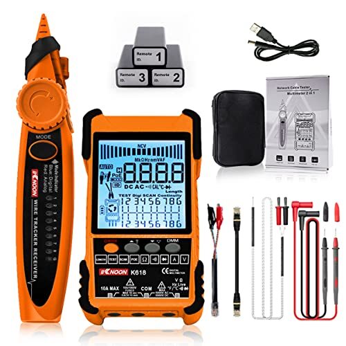 Network Cable Tester, Multifunction POE Cable Tester LCD Display, Cable Pairing