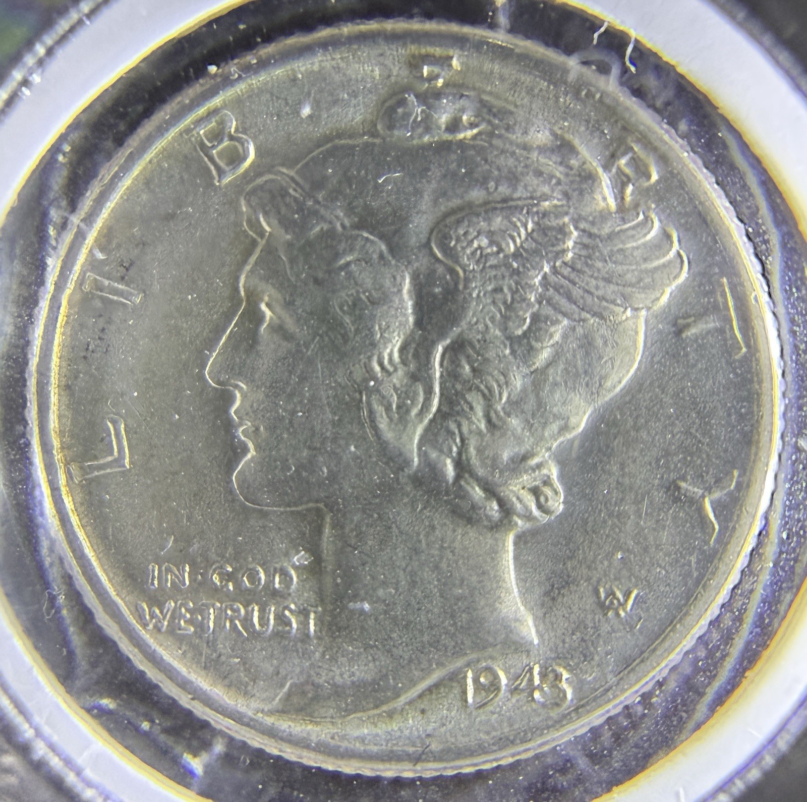 1943-P Mercury Dime 10C Unc 90% Silver US Coin Business Strike Philadelphia Mint