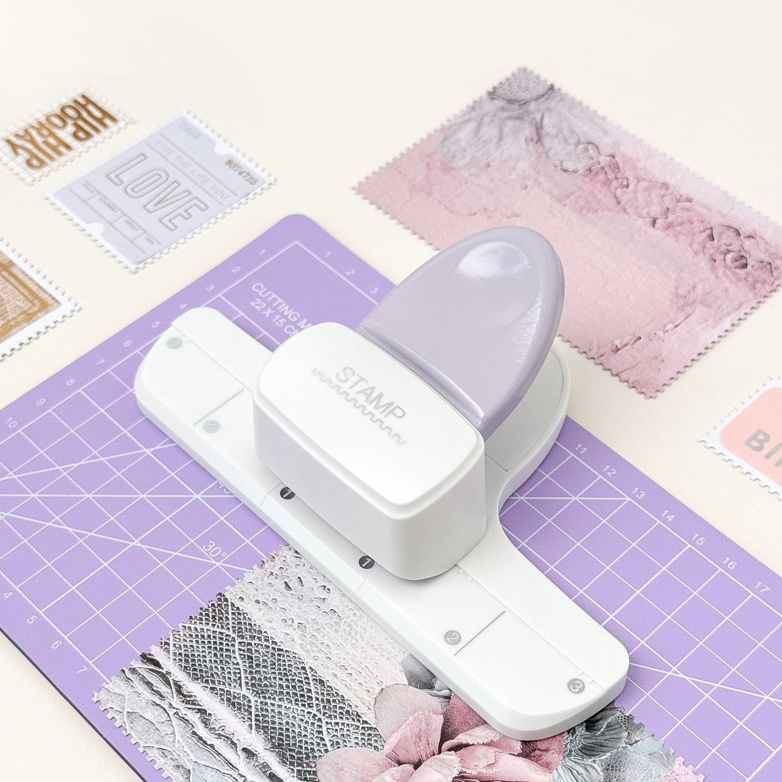 Stamp Puncher - Adjustable Postage Stamp Border Punch Stamp Shaped Paper Punc...