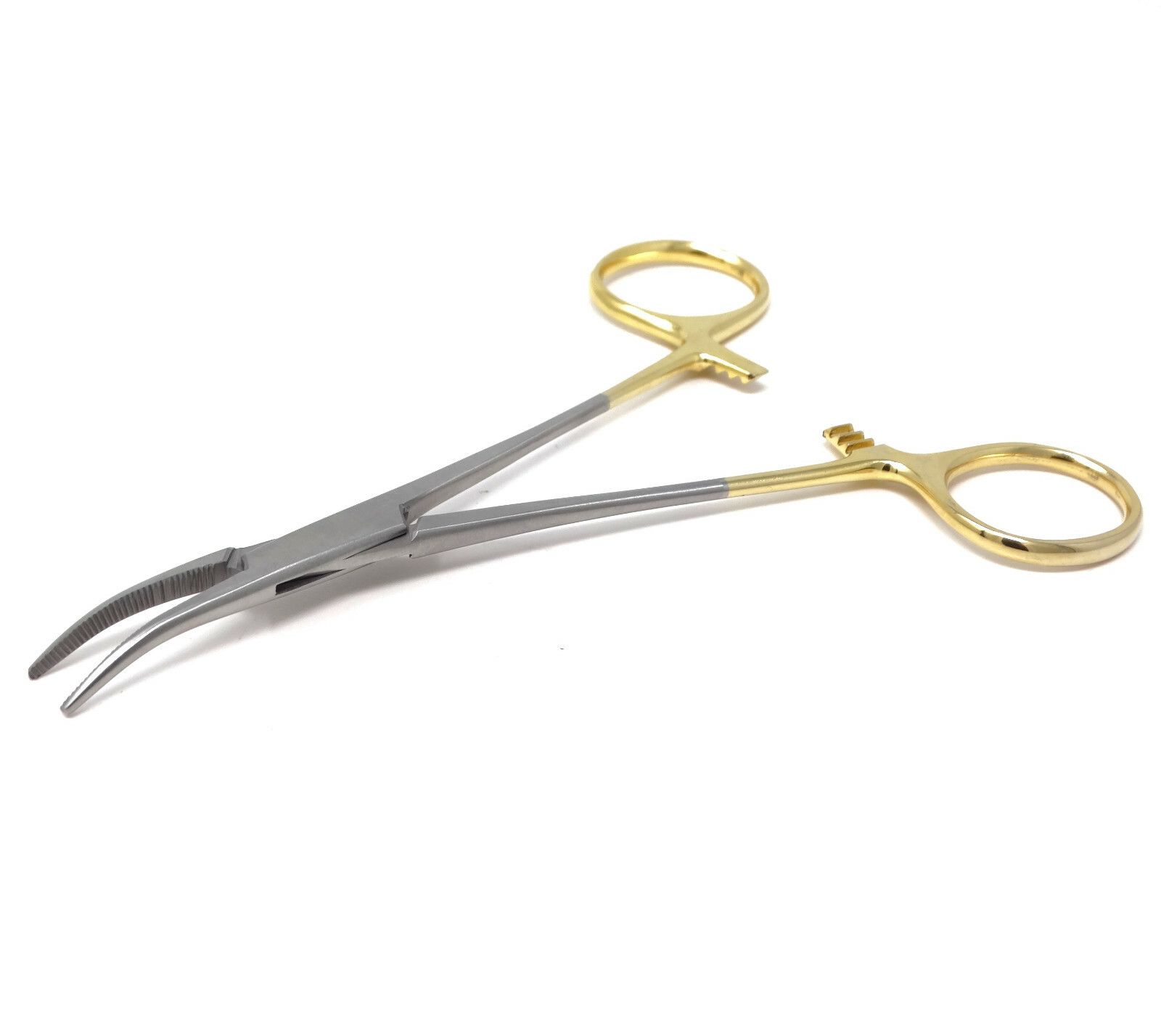 Piercing Pliers Mosquito Forceps 5" Micro Tool Surgical Steel Curved Gold Handle