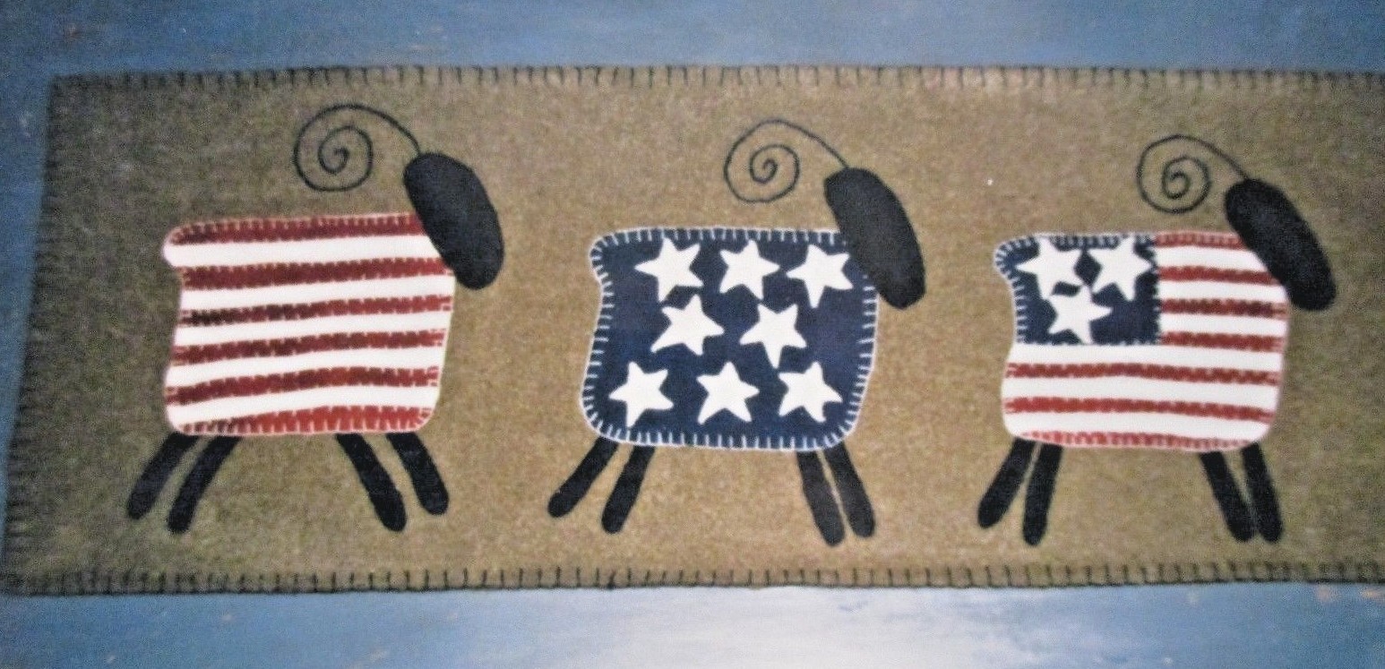 2002 Liberty Rose "Baa Baa Flag Sheep" 13-1/2 " * 34-1/2"
