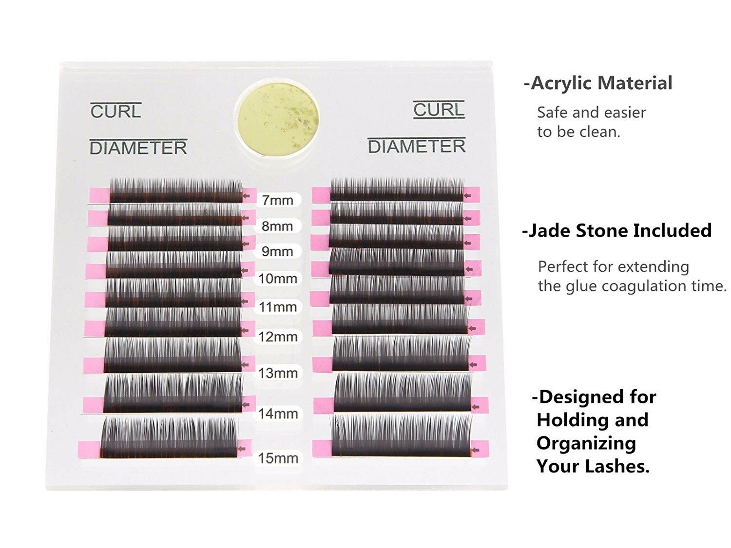 Amber Lash Double Row Adhesive Pallet with Jade Stone