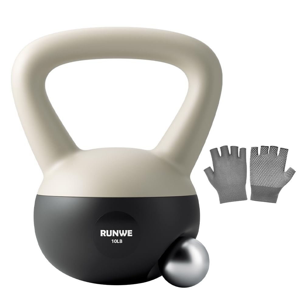 Soft Kettlebell 10 lb - Sand Filled Kettlebell Hand Weight, Soft-Sided Cushio...