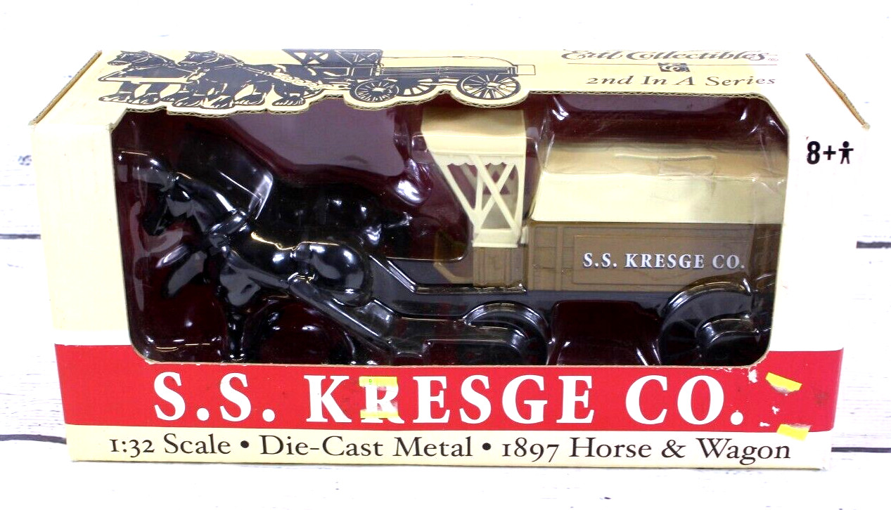 2002 ERTL 1897 Diecast Horse & Wagon Bank SS Kresge Co Bank - Scale 1:32