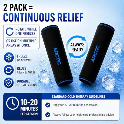 Ice Pack Wrap 2 Pack Large Reusable Gel Knee Elbow Compression Cold Therapy