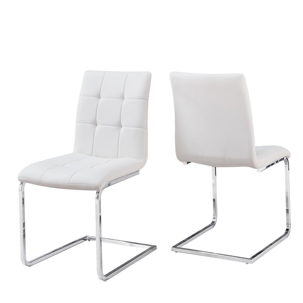 Escondido Vegan Leather Side Chair, White