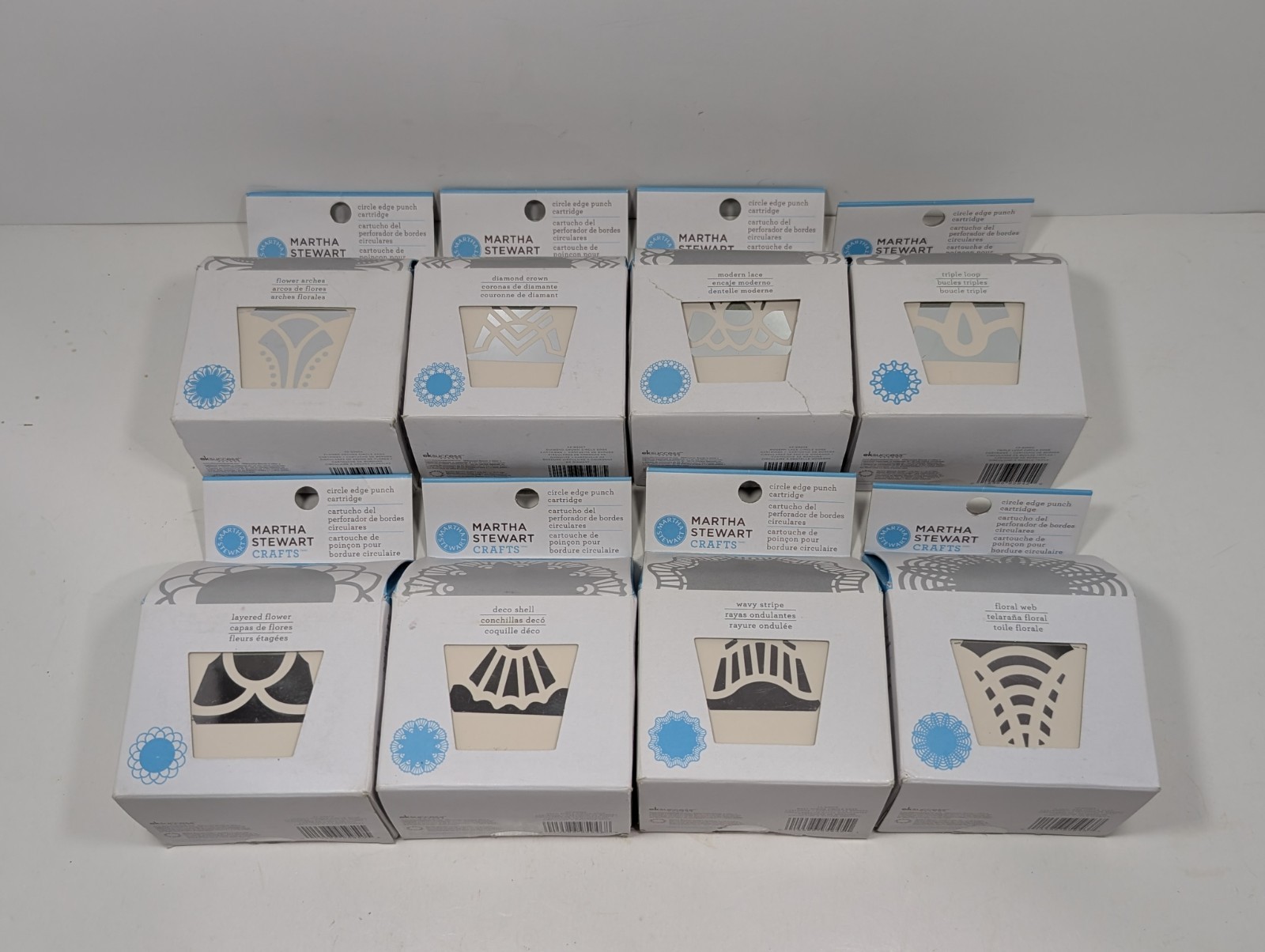 Lot Of of 8 Martha Stewart Circle Edge Punch Cartridges - Various Designs
