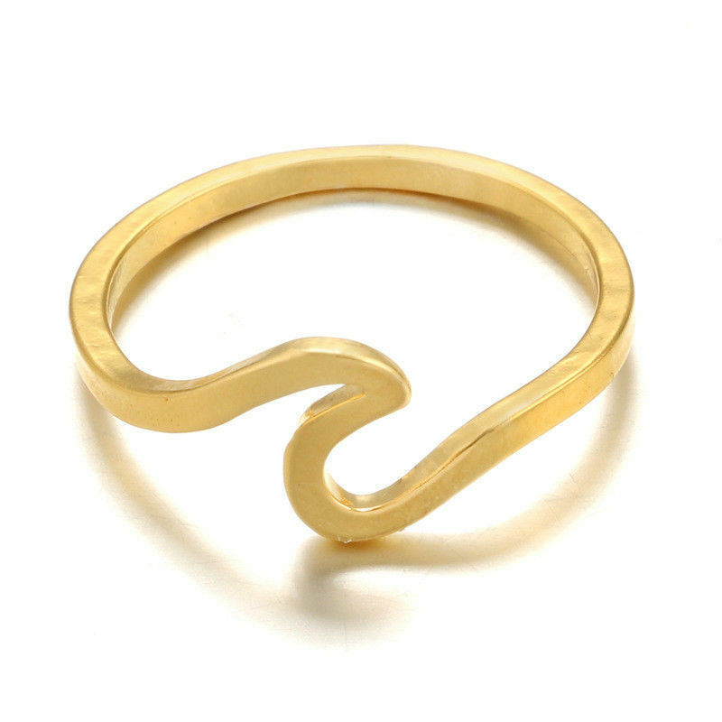 Womens Fashion Jewelry - Ocean Wave Ring -Minimalist Elegant Simple Design