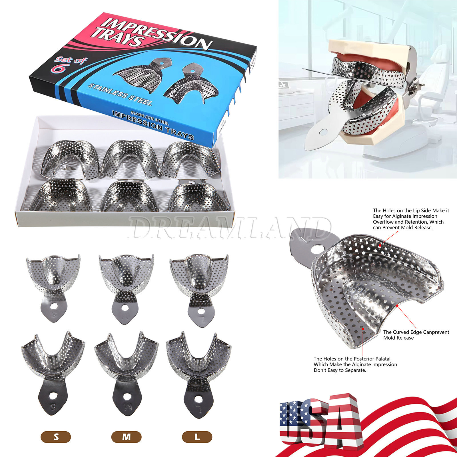 Dental Impression Tray 6 pcs