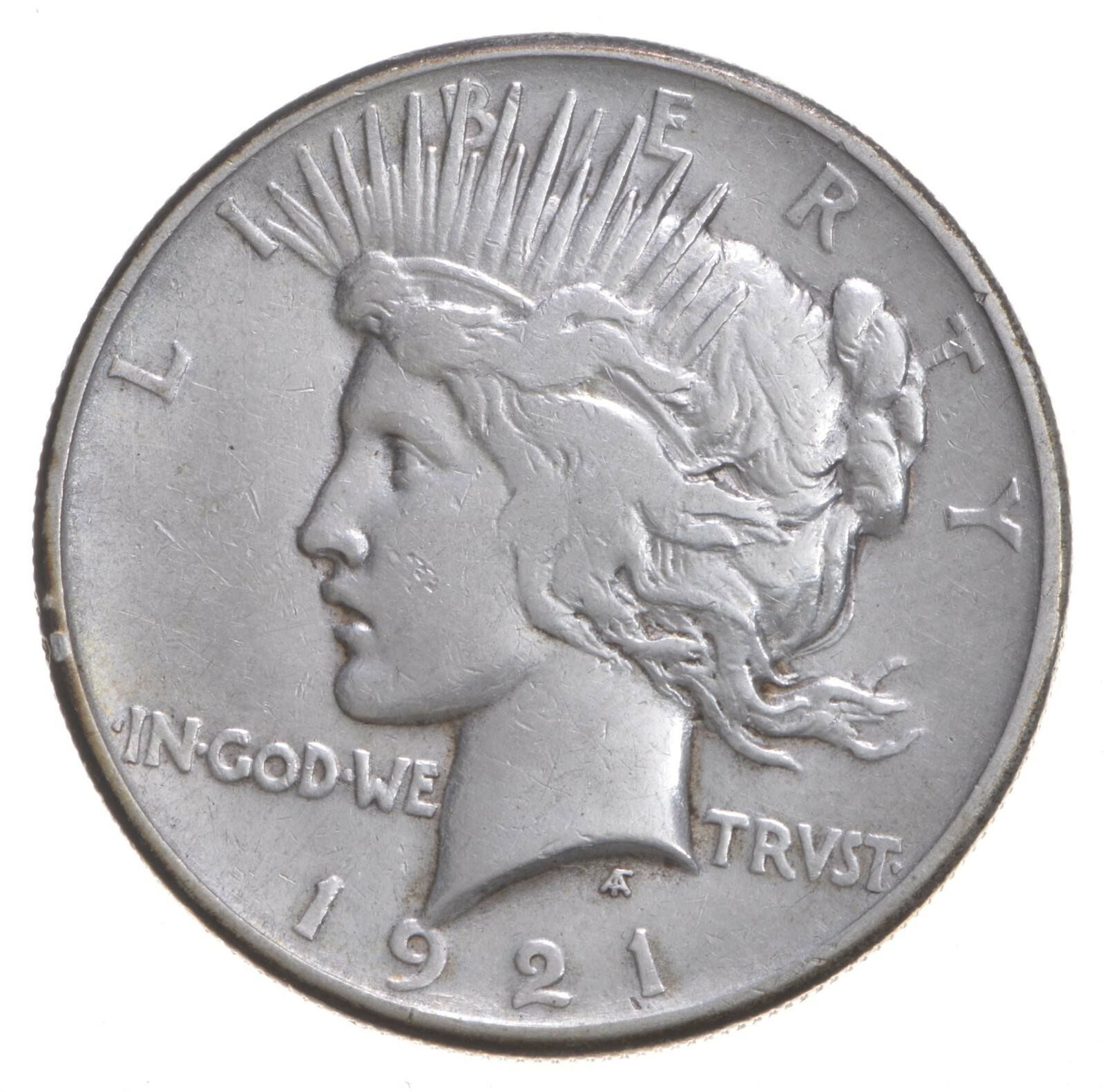 1921 Peace Silver Dollar - Key Date - 1st Year Issue - 90% $1.00