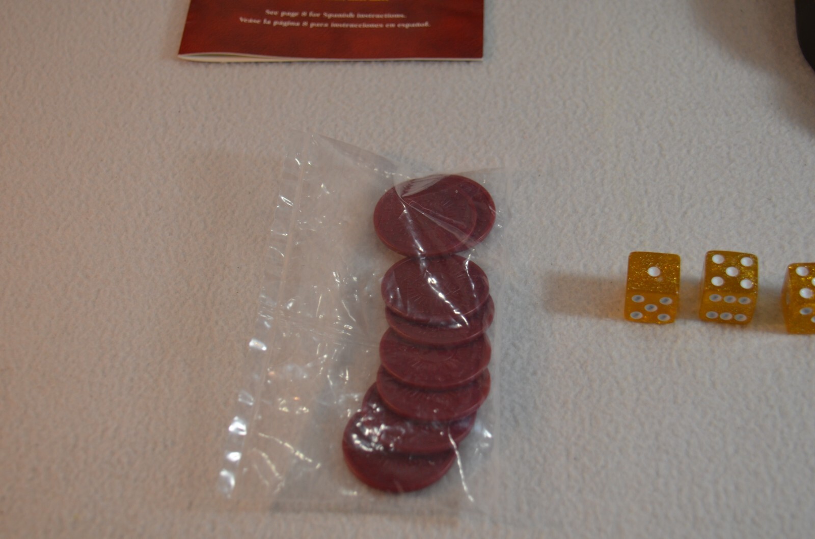 Deluxe Edition Yahtzee MB 1997 Replacement Pieces Gold Glitter Dice
