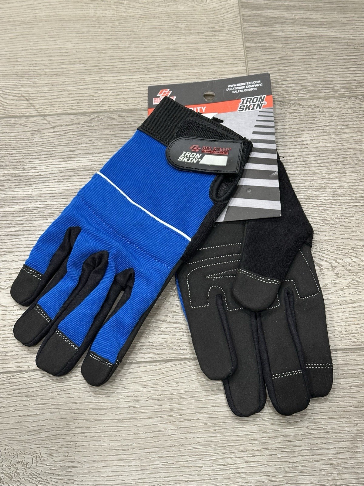 Red Steer Iron Skin Work Gloves Mens Size XL Hi-Dexterity Blue Black New w/Tags
