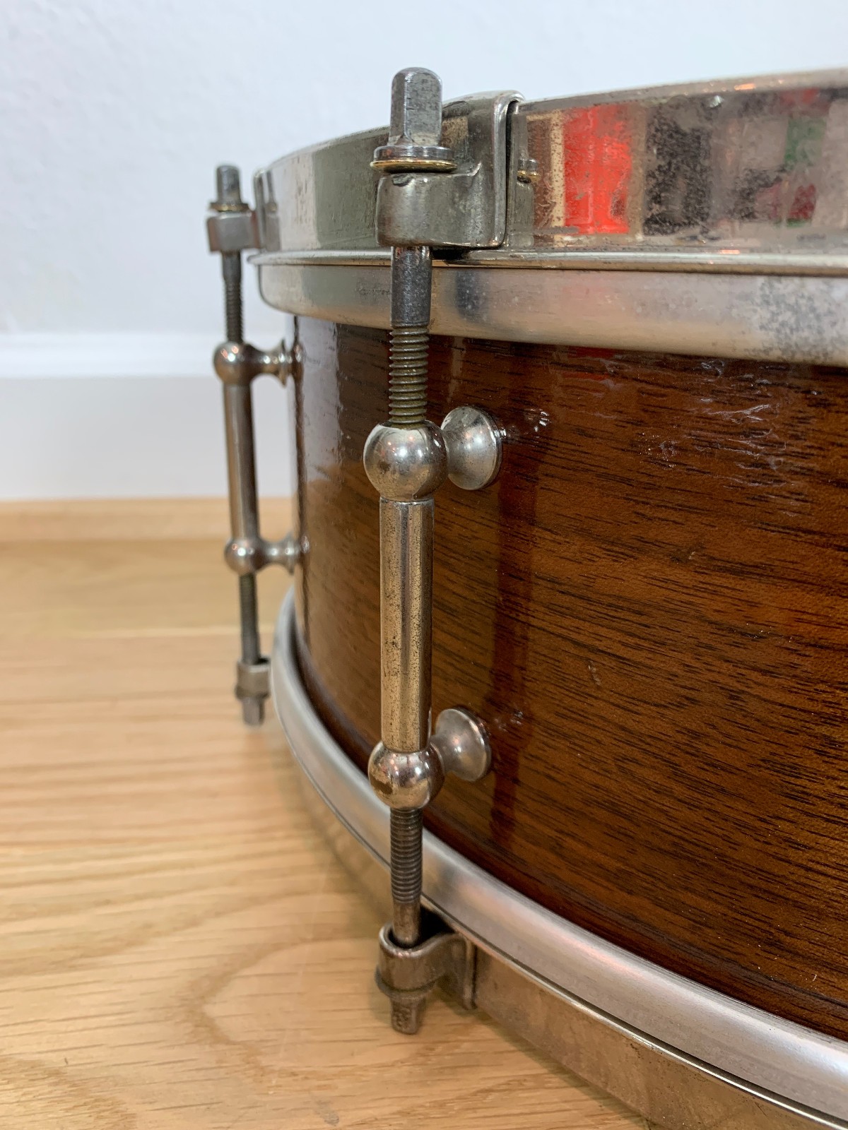 LUDWIG Professional Model 5x14 10-Lug Snare Drum Solid Walnut Shell 1920s Vtg