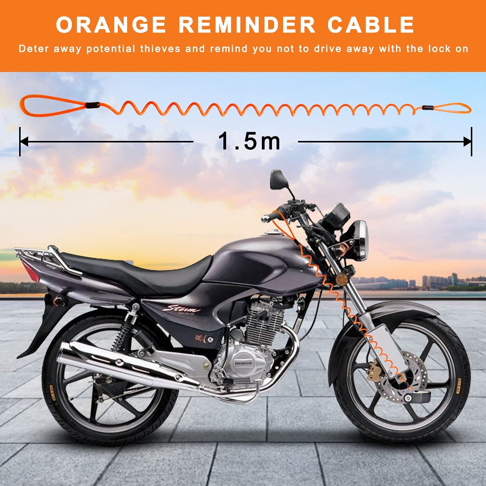 Motorcycle Alarm Disc Brake Lock, Motorcycle Locks Anti-Theft Security Wheel ...