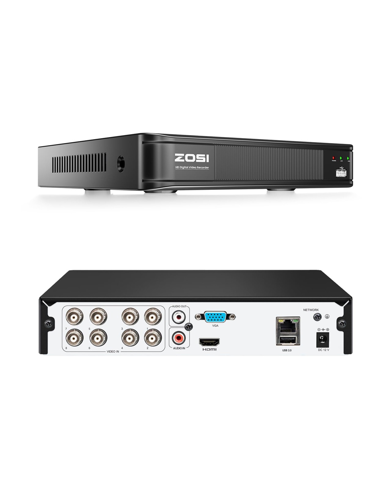 H.265+ 5MP 3K Lite CCTV DVR 8 Channel Full 1080p, AI Human Vehicle Detection,...