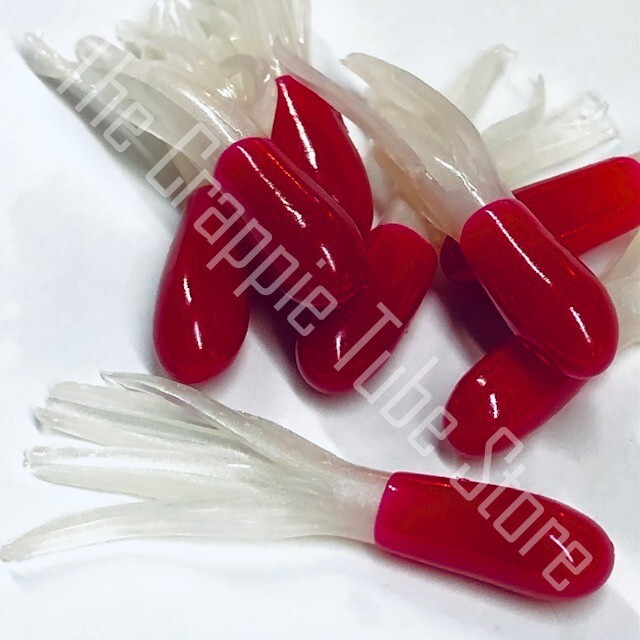 1.5" Original Crappie Jig Tube™ 50 pack    Red/White