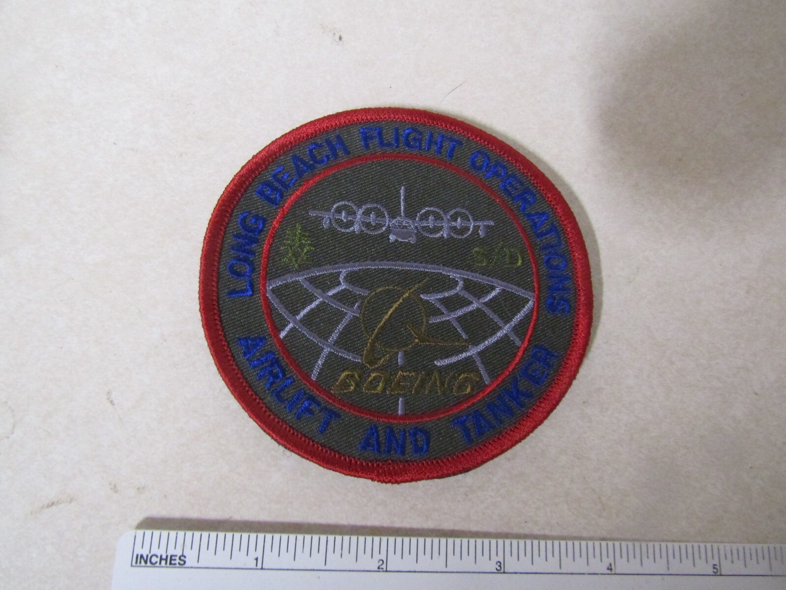 MILITARY PATCH HOOK & LOOP LONG BEACH FLIGHT OPERATIONS AIRLIFT & TANKER BOEING