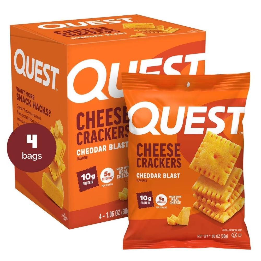 Cheddar Cheese Protein Crackers 10g Protein Real Cheese Snacks 4 Pack