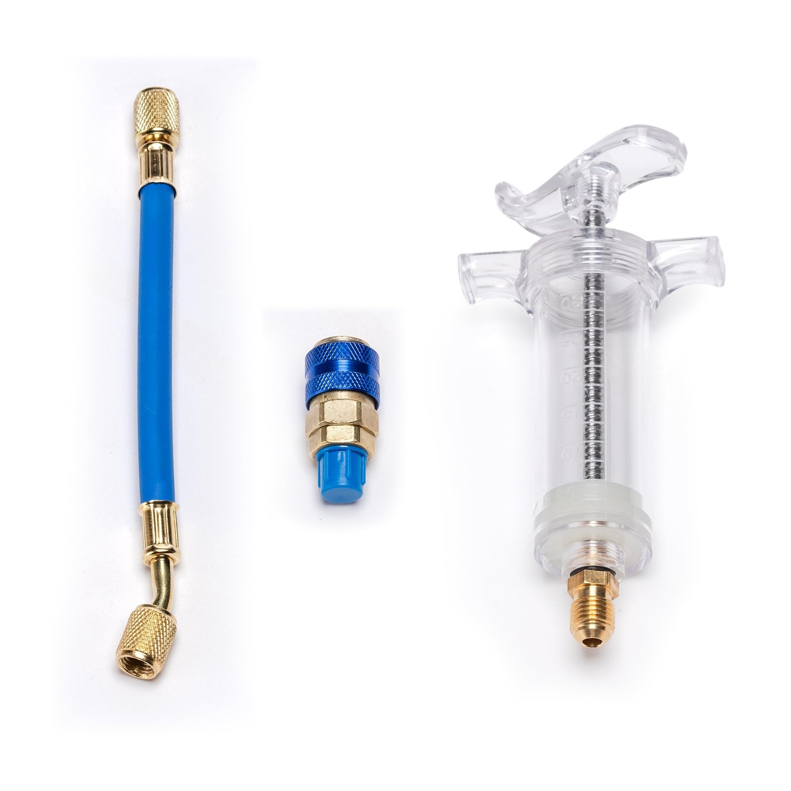 Oil and Dye Injectors Kit Hand Push 30Ml/1 Oz AC Compressor Manual Oil Dye Injec