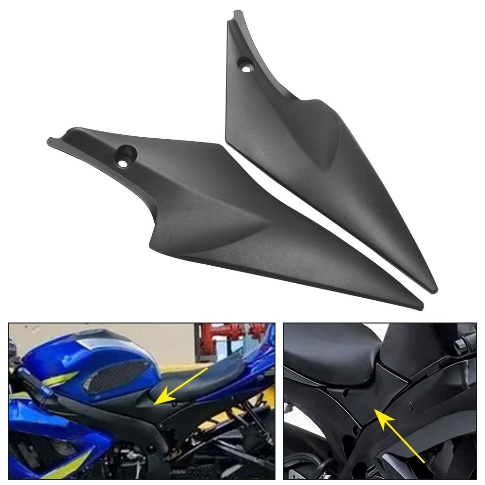 Black Gas Tank Side Cover Fairing Panel For Suzuki GSXR 600 750 GSX-R 2006-2007