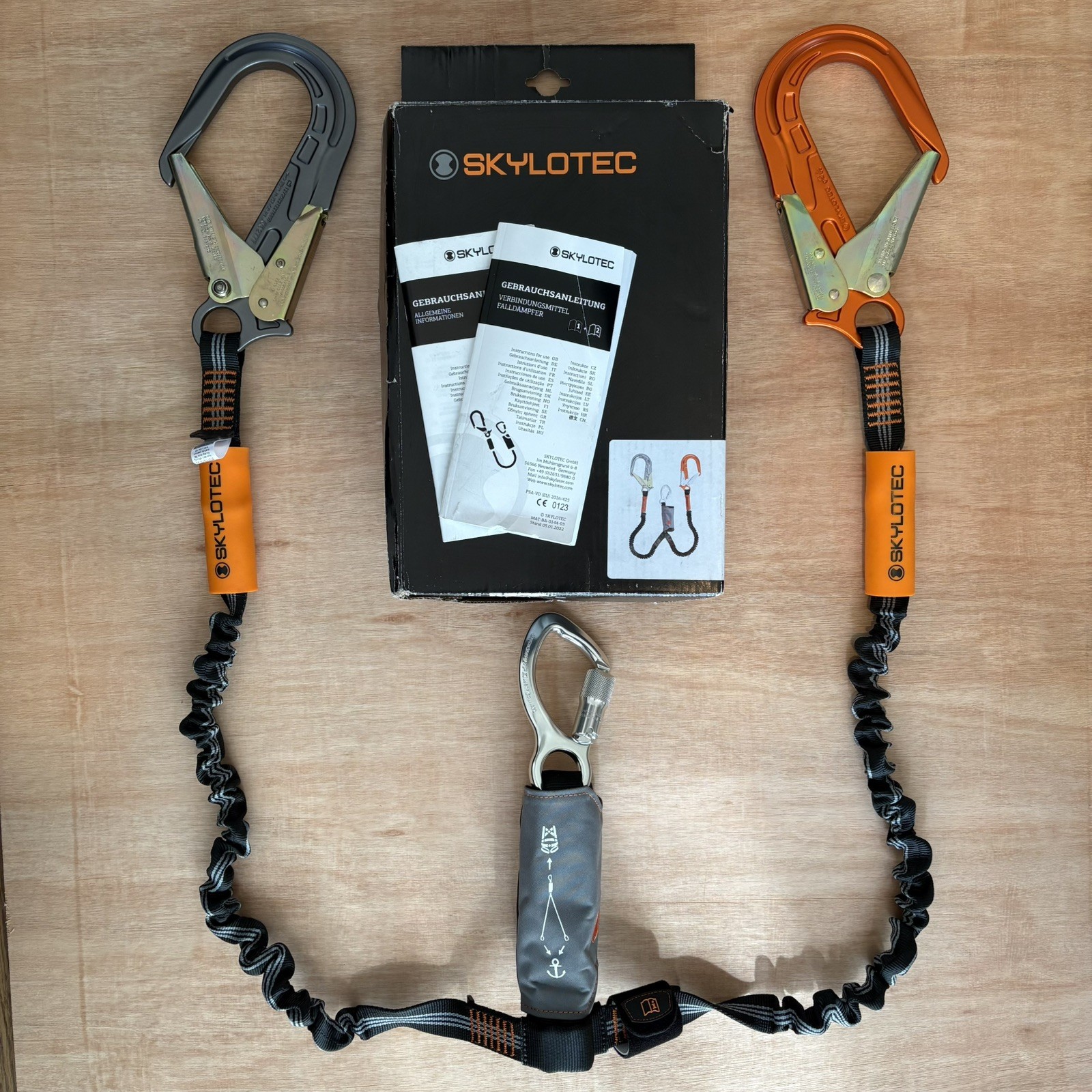 Skylotec Skysafe Pro Flex Y Lanyard Twin Carabiners Work Protection EN Certified