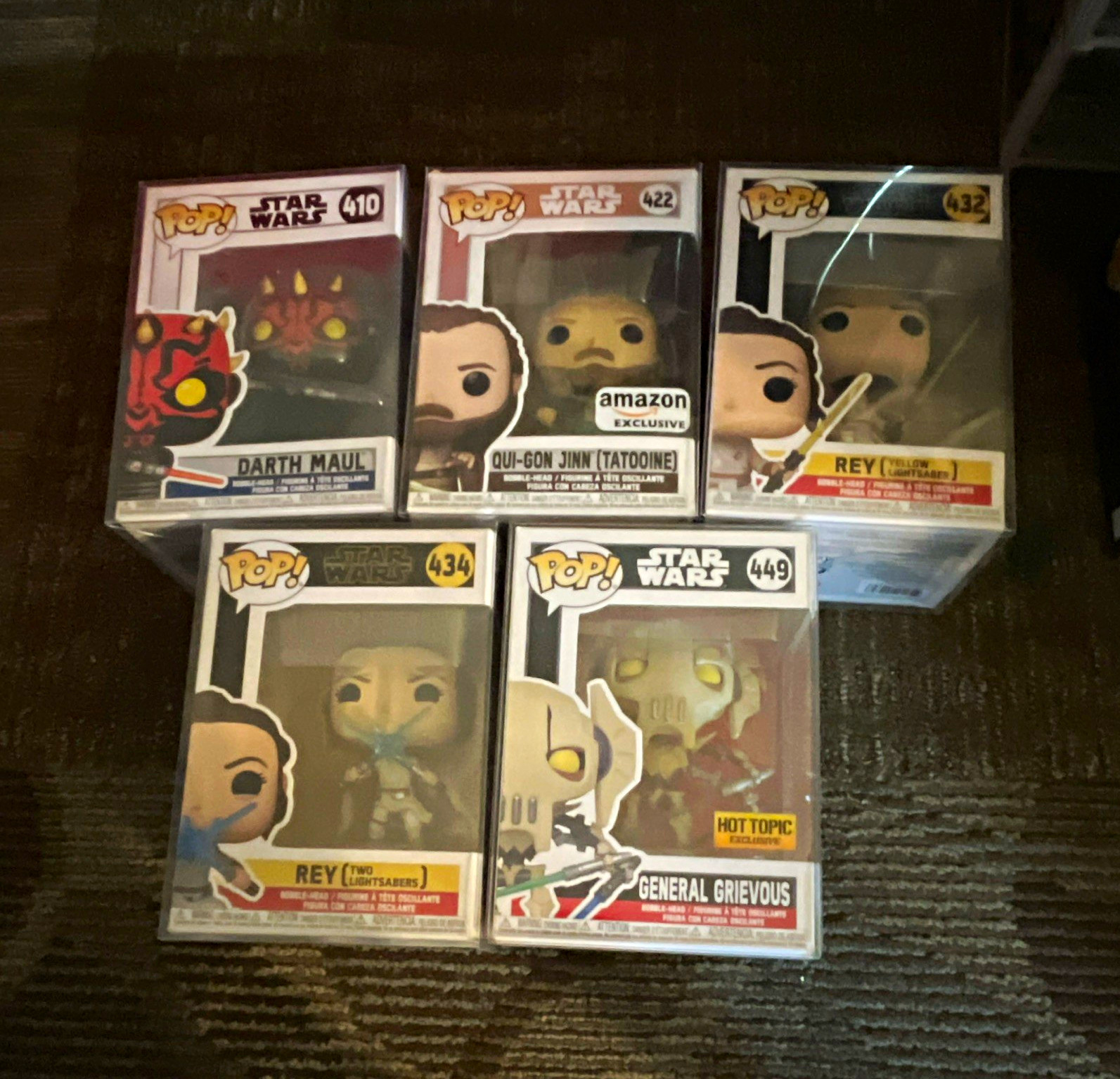 Funko POP! Star Wars Vinyl Mixed Lot 5 Darth Maul Rey Qui-Gon Grievous Amazon