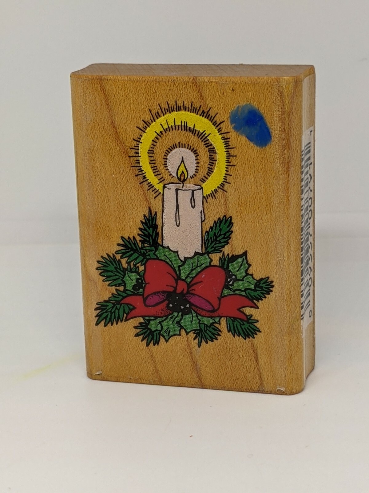 Christmas Candle  Wood / Rubber Stamp  by Comotion 2.25 x 1.5
