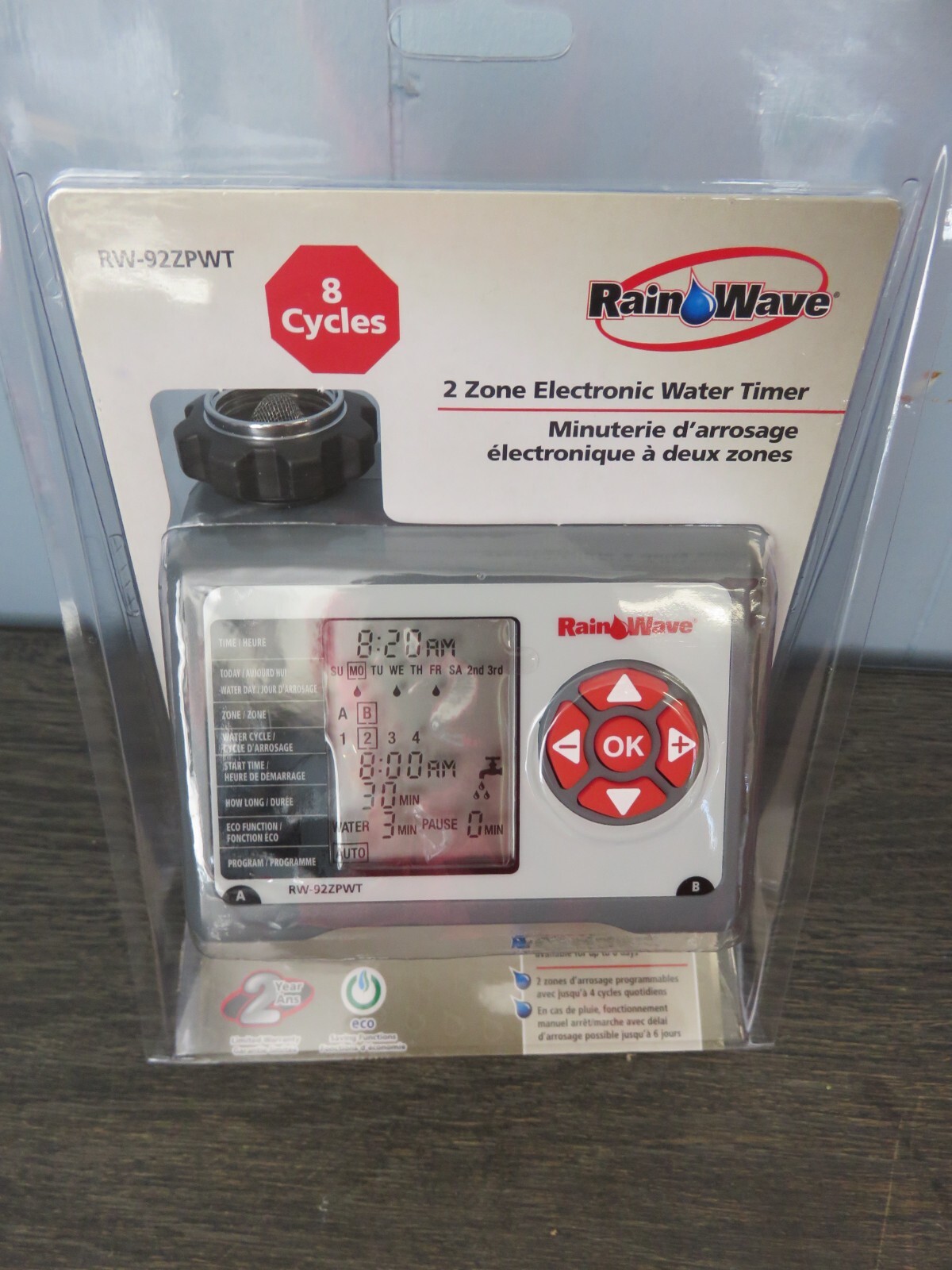 Rainwave 2-Zone Programmable Electronic Water Timer Rain Wave RW-92ZPWT