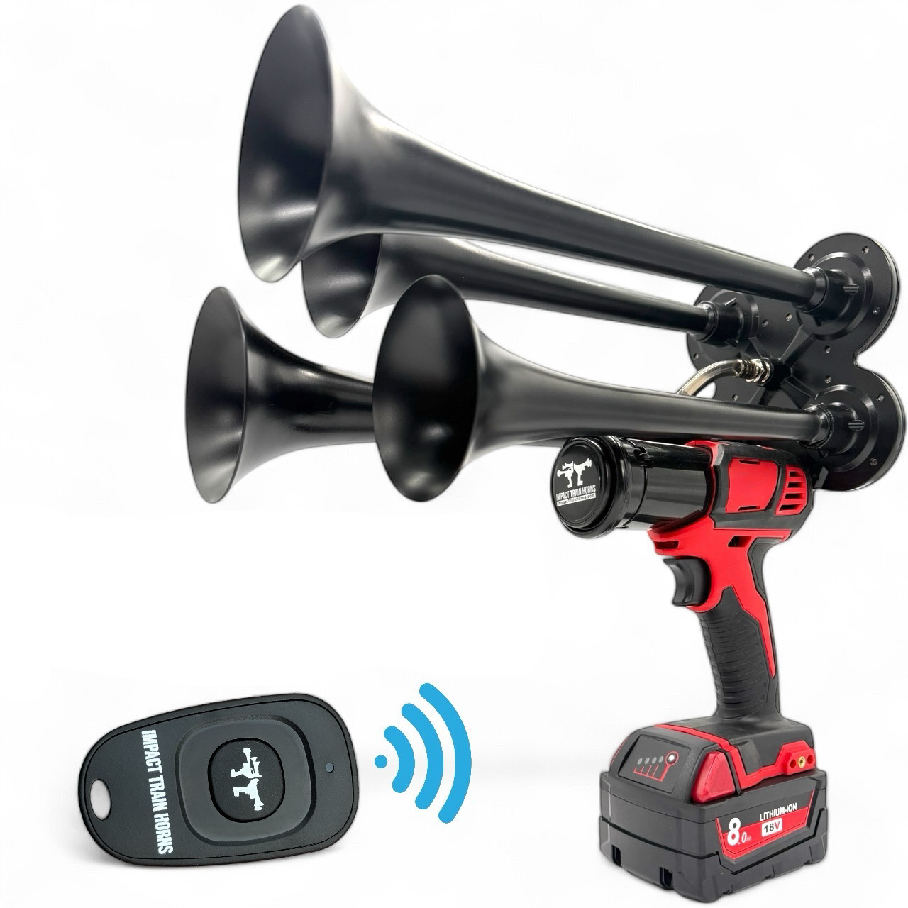 Impact Train Horn Impact Drill Milwaukee M18+ Wireless Remote Control