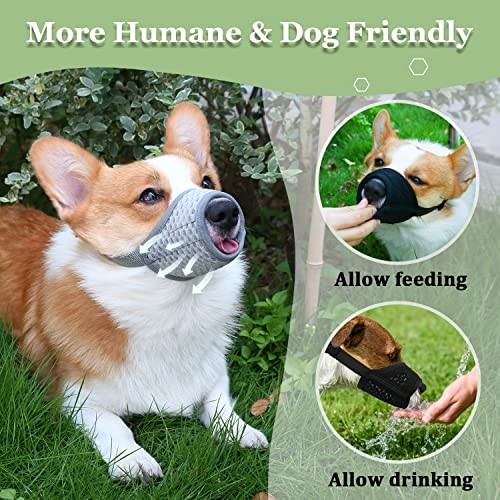 Soft Mesh Dog Muzzle for Small to Large Breeds - Biting, Chewing, Grooming, Pant