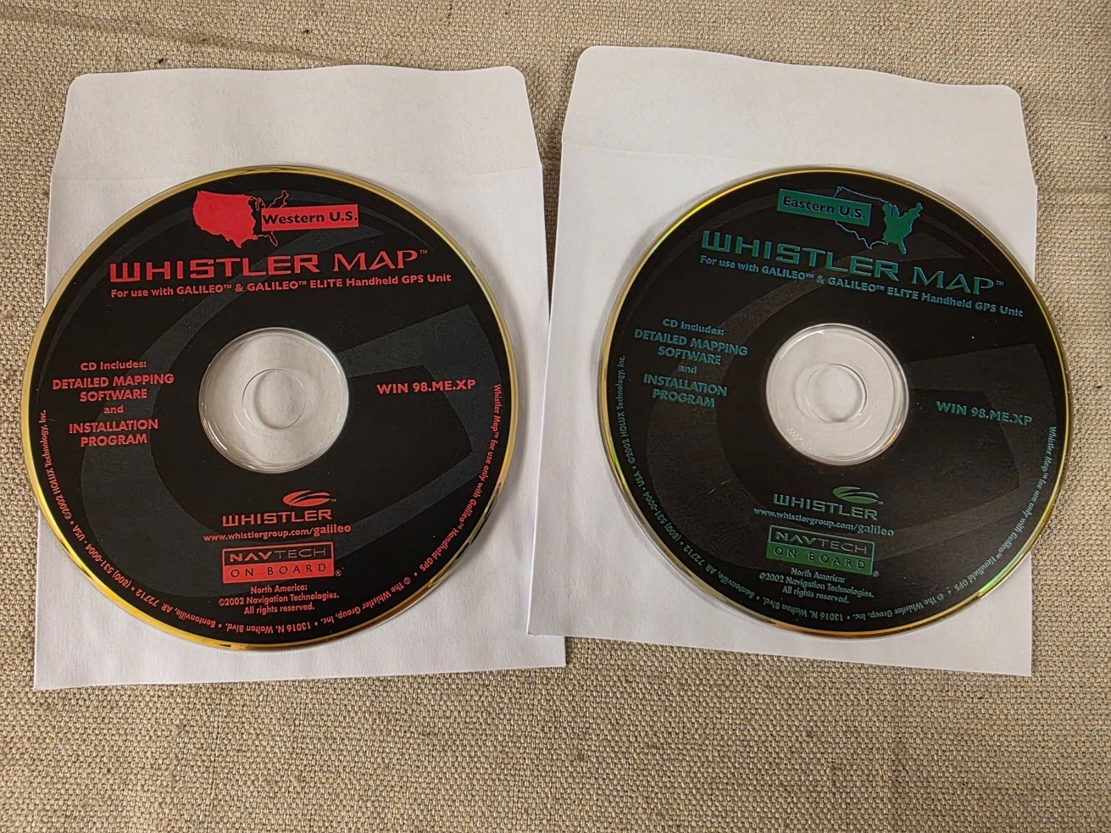 Whistler Map Western & Eastern U.S. GPS Mapping Software CDs
