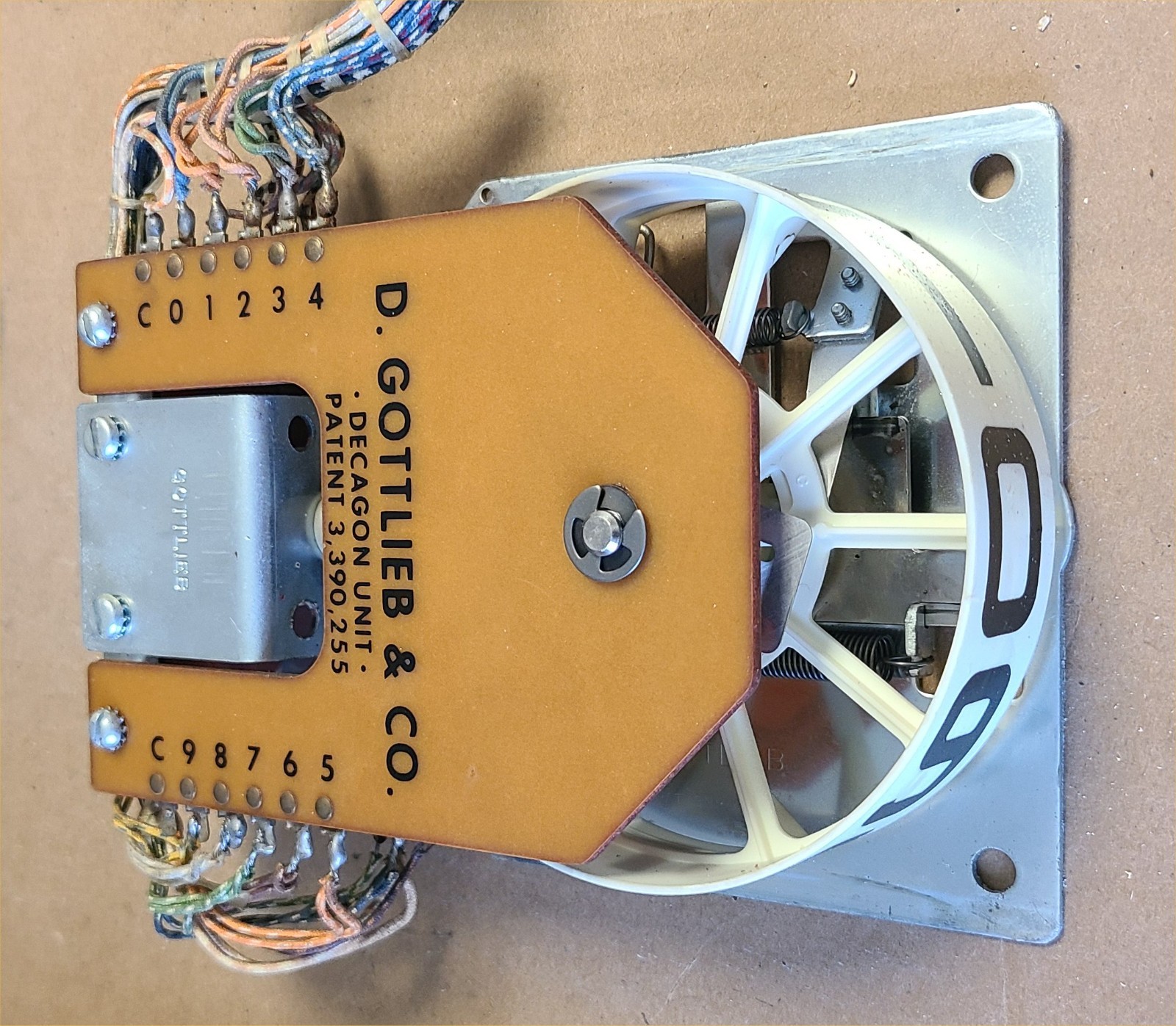 Gottlieb EM Jumping Jack Pinball Machine Decagon Score Reel 1000s unit
