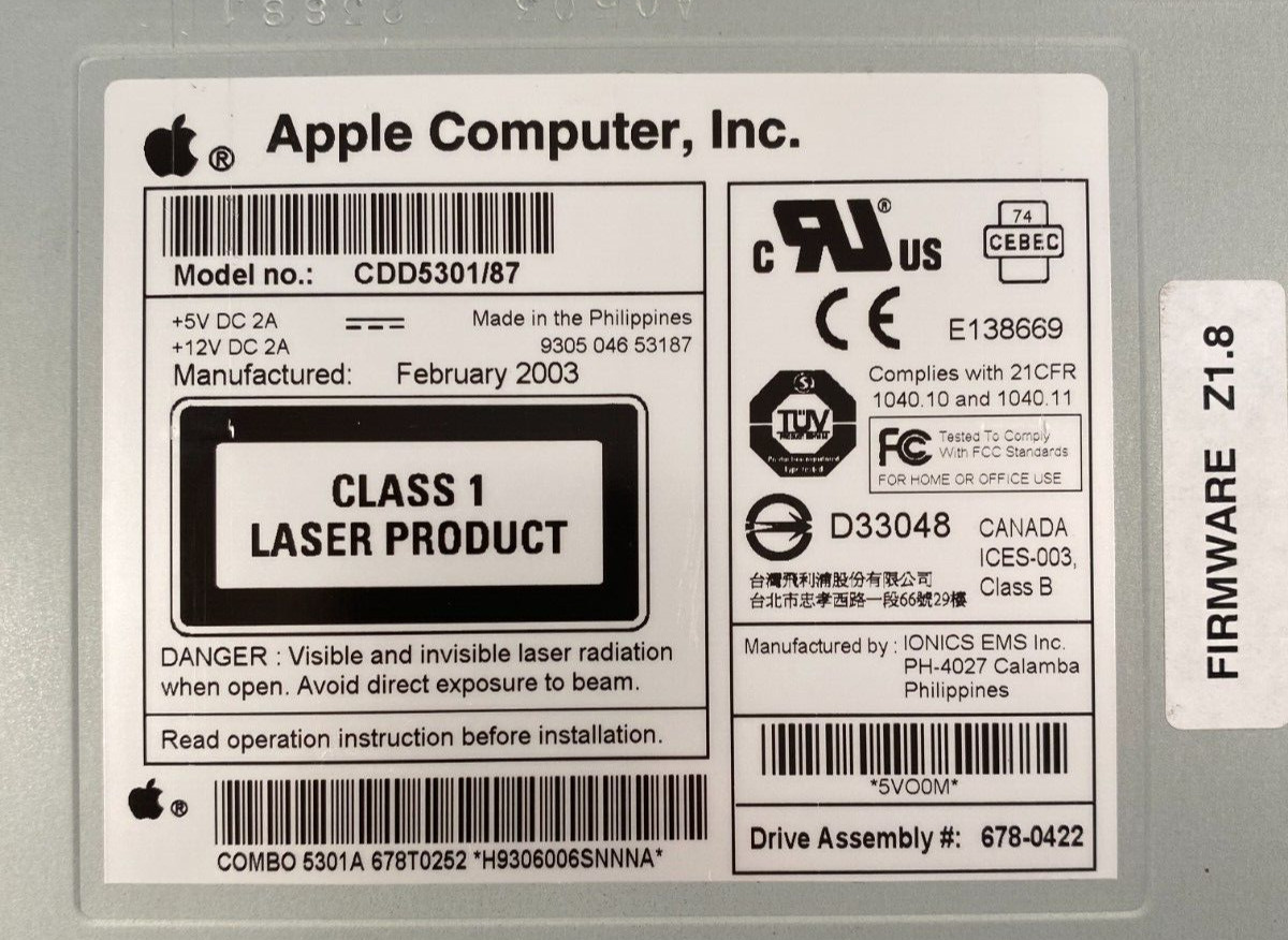 Apple Computers CDD5301/87 CDR/W (2003)